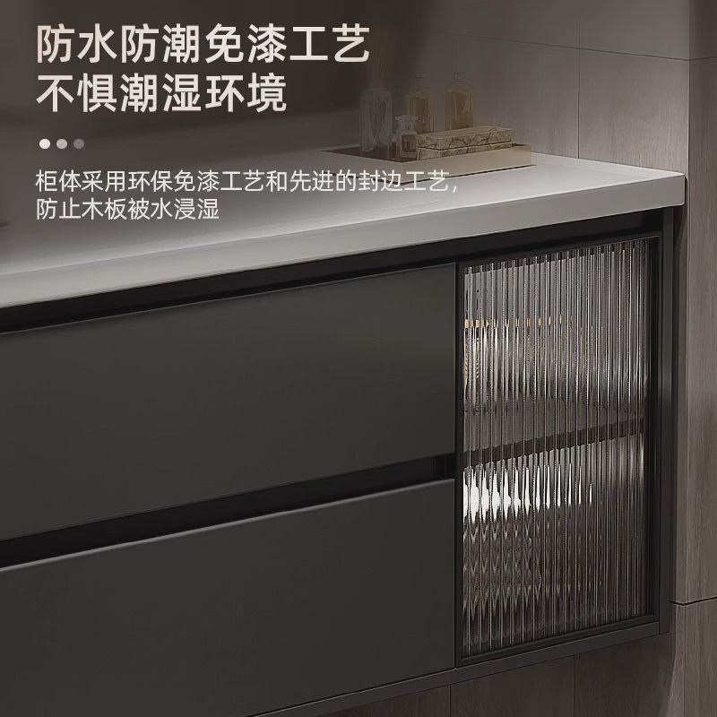 陶瓷一体盆浴室柜74厘米/84/94/104/114CM现代简约卫生间洗脸盆