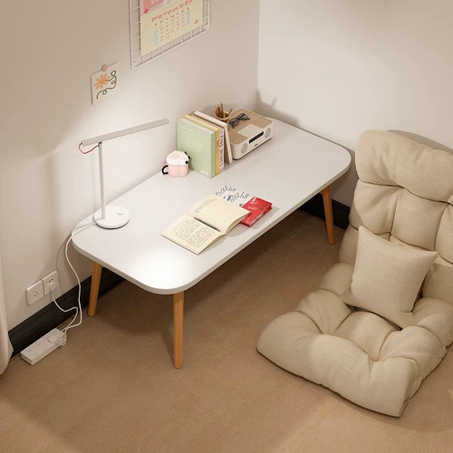 Маленький столик у эркера, татами, стол кан, чайный столик, домашний стол кан, японский стиль, гостиная, дубовый журнальный столик, кровать, низкий столик