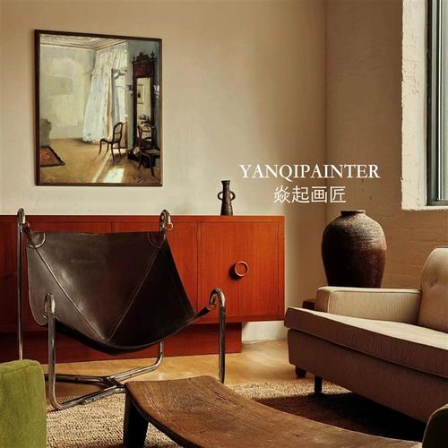 焱纯手绘阳台房风景油画亨利马丁现代沙发背景墙装饰画