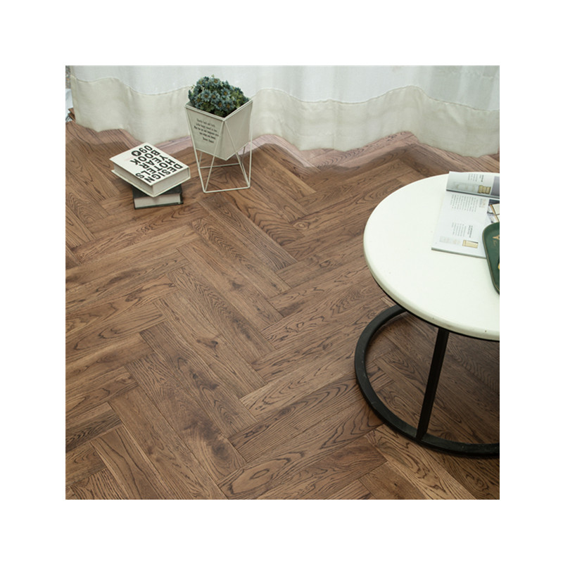 级圆盘豆橡木字拼鱼骨拼地暖锁扣实木本色环保