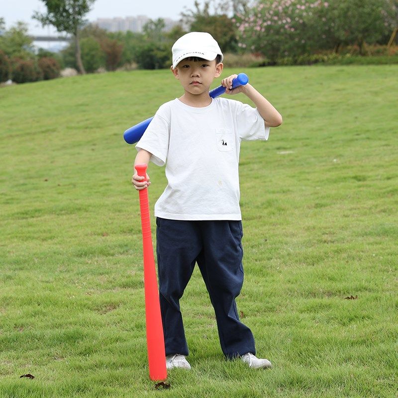 儿童棒球棍塑料幼儿园垒球棒橡胶道具训练装棒球棒加大加厚
