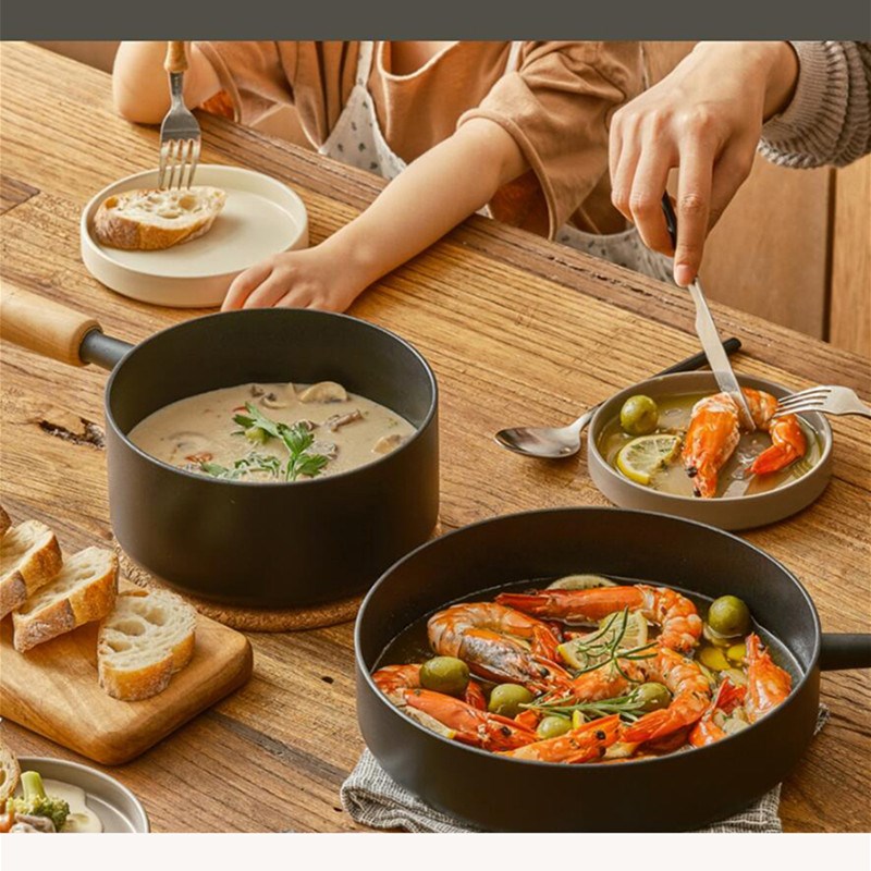 韩国进口modori平底不粘锅家用黑纹理炒菜锅煎锅电磁炉燃气通用