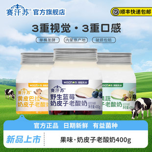 赛汗苏奶皮子酸奶内蒙古特产果味酸奶黄皮田园果蔬奶皮子酸奶400g