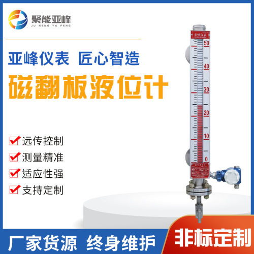 磁翻板液位计高温高压远传变送器4~20mA输出上下限报警磁性液位计