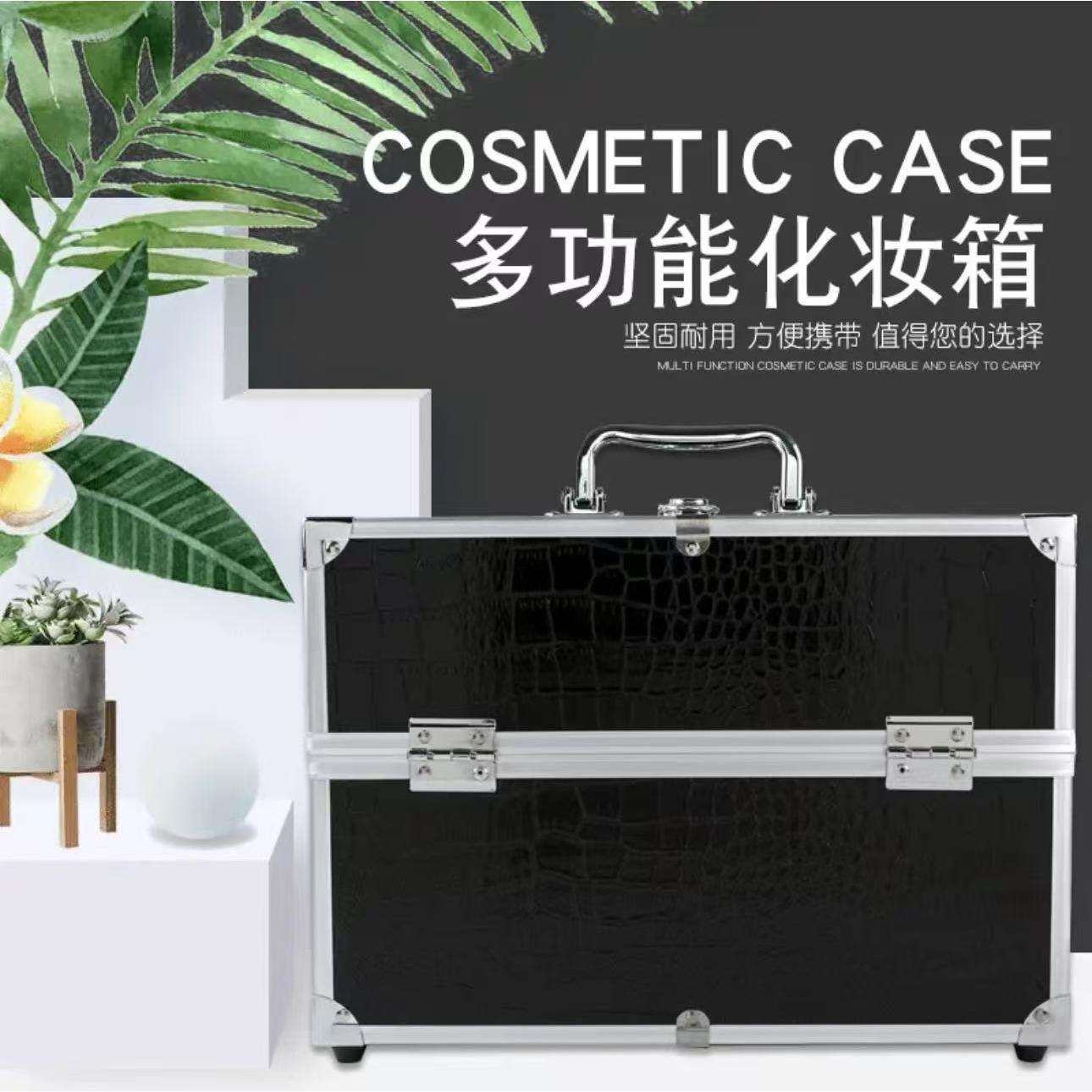 小号三层大容量现货铝合金专业化妆师工具箱纹绣化妆美甲收纳箱