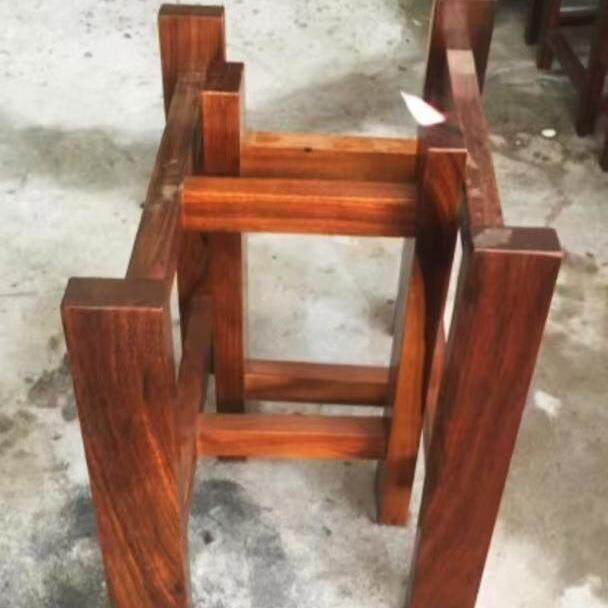 实木桌子腿大板支撑架脚茶餐桌台脚原木配套工字架大理石加厚桌脚