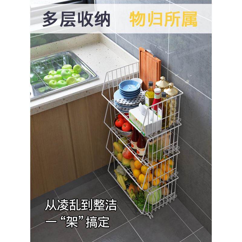 厨房蔬菜置物架收纳筐放菜蓝子疏菜购物多层家用储物菜架货架落地