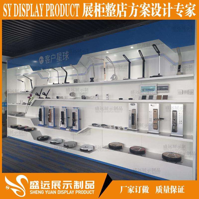 小家电货架展示架展柜钢木电磁炉展台木纹电器中岛柜家电烤漆展柜