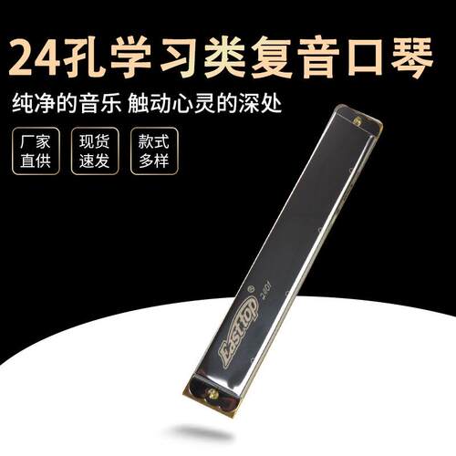 EASTTOP东方鼎 24孔学习类复音口琴 T2401初学演奏口琴