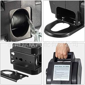 鼎欣便携式5000磅电动绞盘游艇牵引自驾游自救12V5000磅卷扬机
