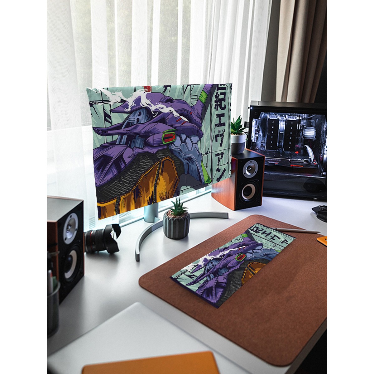 EVA台式电脑防尘罩三件套新世纪福音战士键盘主机盖布显示器防尘