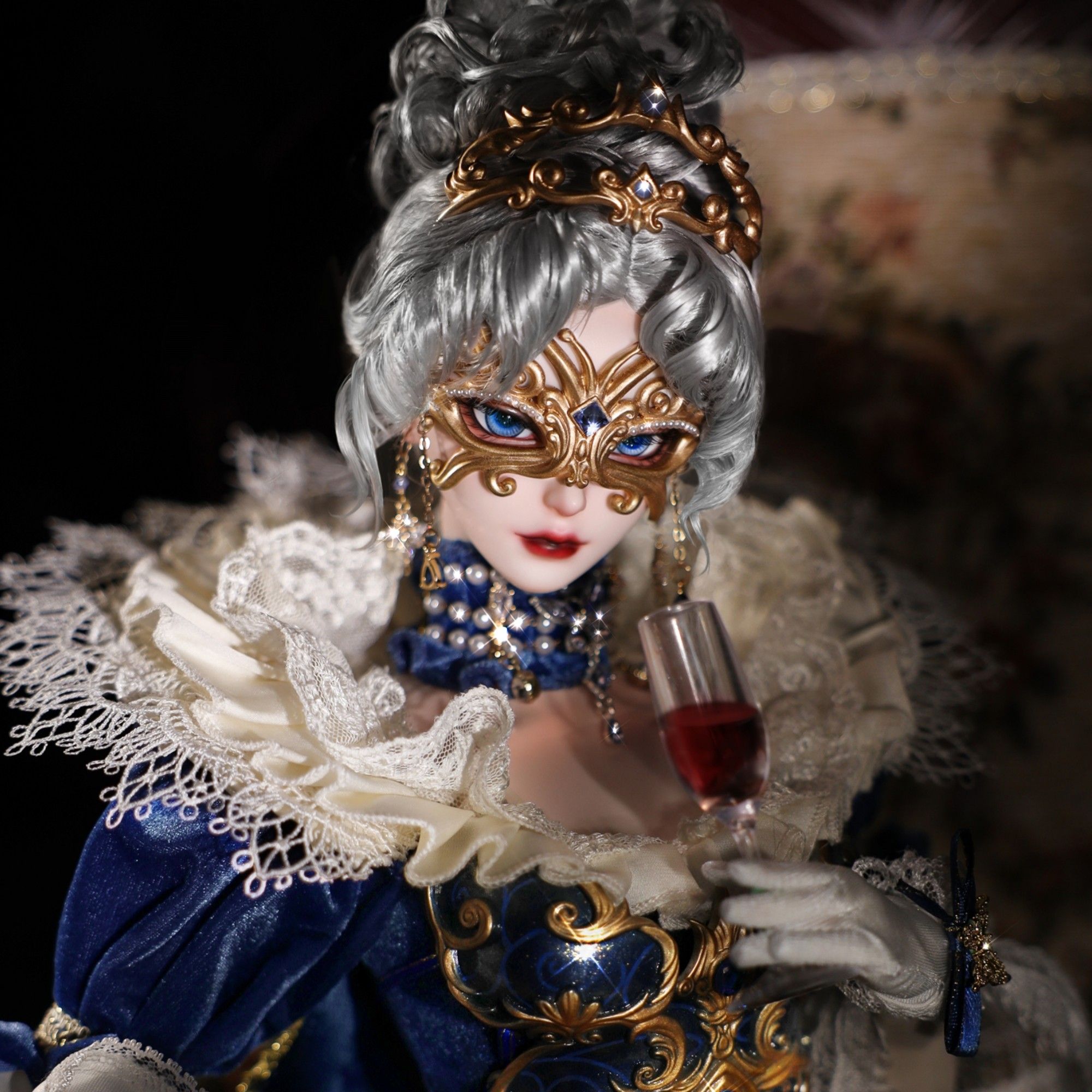 限量 GEM贵族娃娃 幽蓝蝶姬 62大女伊丽莎白女王 3分BJD 宫廷全套