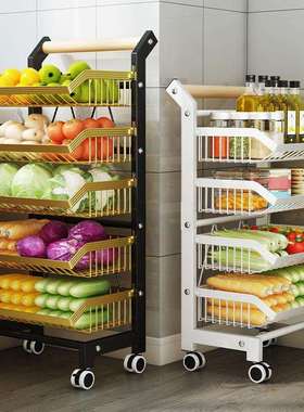 厂家蔬厨房推车可移动置物卡扣式果置地多层架收小89456纳储物架