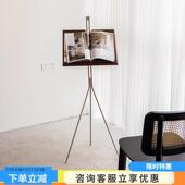 意式 极F1466锈简书报架客厅阳琴谱展示设计台师不钢杂志架?菜谱置