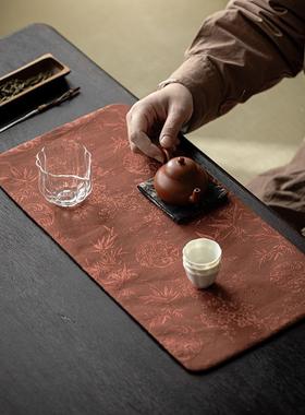香云纱茶桌席复古布艺茶EXX垫禅意泡席道配件古色茶干台茶布垫