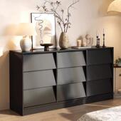 实木置柜抽屉柜卧室床尾物LTP柜客厅收纳柜靠边墙储物柜斗九斗柜