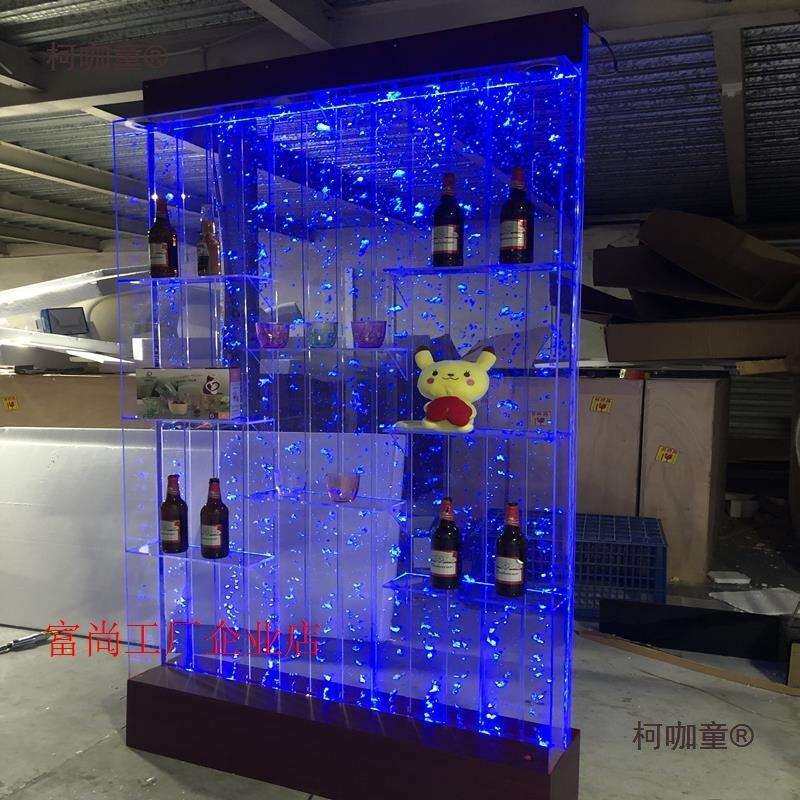 玄UAF关隔断屏装饰水幕墙酒柜厂克家亚力客厅缸鱼气泡流水墙风麦