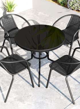 户外桌院休闲露天防000825水晒花园院子喝茶庭防外摆折叠茶几椅小