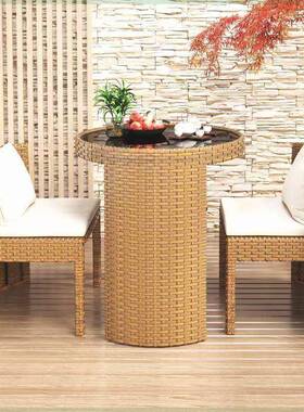 阳台桌h165320椅合创意休闲户外桌庭院两椅茶藤椅三件组套小一型