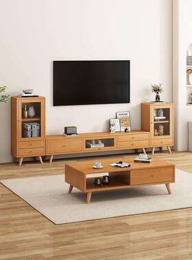客厅实木电视几组家用柜卧室原木地柜储茶物合73223柜小户型靠墙