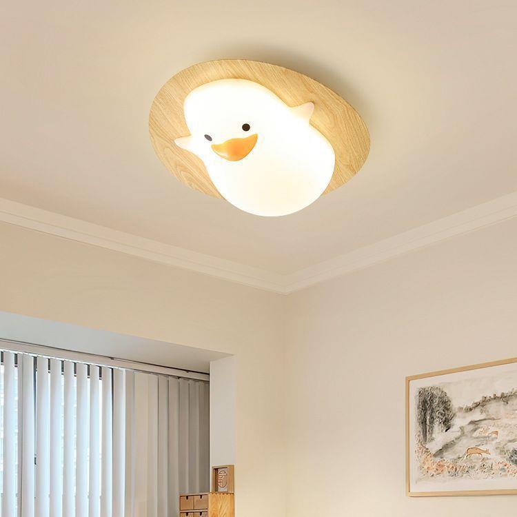 童房卧室灯爱企可鹅儿男孩女孩房间灯眼创意个性原木全光91谱护灯