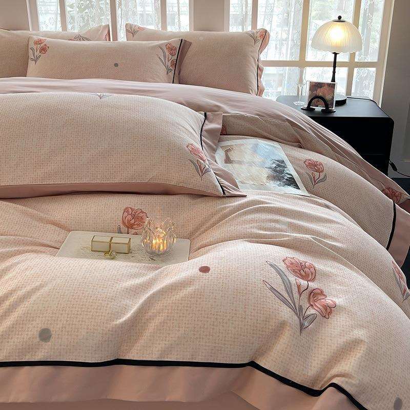 A类纯棉磨毛件套2ydanf高025新款床品100全棉四加厚秋端冬床单被