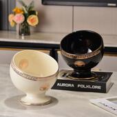 桌面T小号垃圾桶KV风用家卧脚室网红迷你可爱桌上高陶瓷576收纳桶