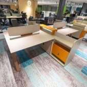 职员办公桌椅人组合4四6位简约现代办公室桌屏风雅格2924卡工子位