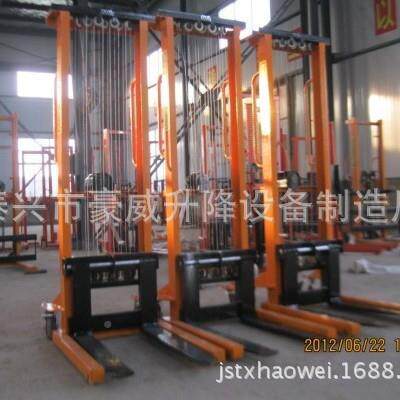 家堆直销手摇高搬运机钢丝绳升降堆高车厂UYY35泰兴升高车产品