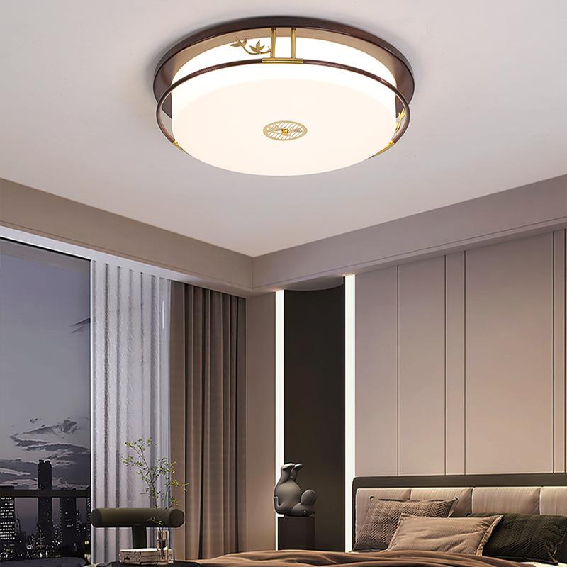 新铜中式全吸顶灯实木灯气客厅灯高端大卧室中国风全屋套餐中362