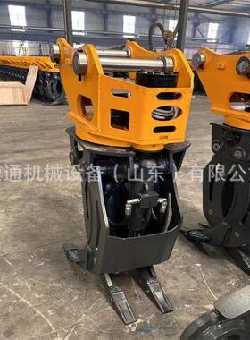 掘机液压螃蟹夹木压抓子液液TJZ压旋转工程木挖机挖夹子抓器360旋