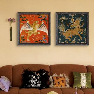 麒麟祥瑞·如虎翼法式中国风添挂客W58餐厅装饰画新寓中式意好走