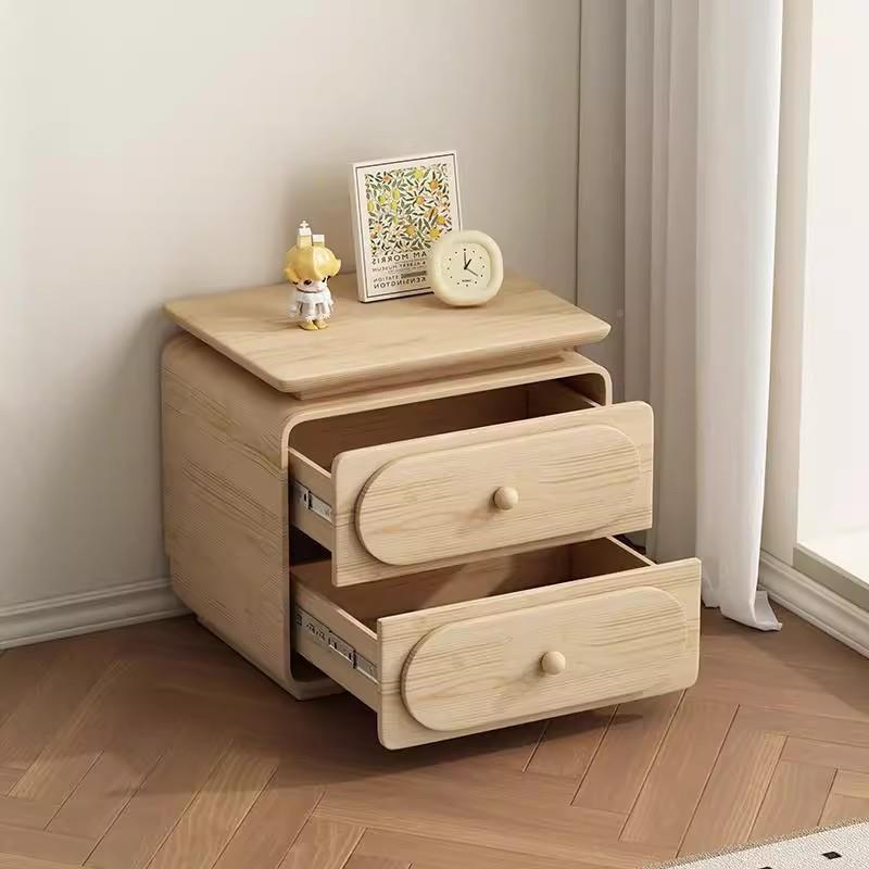 2Z-5505款法式奶油风2全木床头世纪大师设计柜卧室实约简储物柜