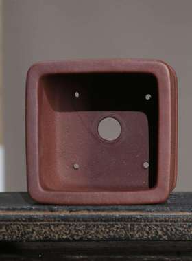 紫砂仿古花盆正方蒲形盆盆原矿青灰泥小盆菖盆孙伟制觅陶tb-65717