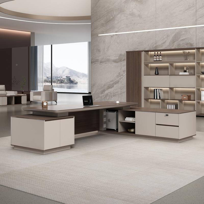 办公室家厂总裁办公桌椅大组合约现代简轻奢加2AL24厚经具理班台