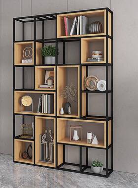 公架工业风铁ZG-66869艺隔断风书置物架落地办屏室花架陈列展示柜