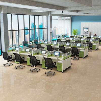 厂家直46536销员办公桌办公隔断4/6/8人屏卡位座职工位办公桌室风