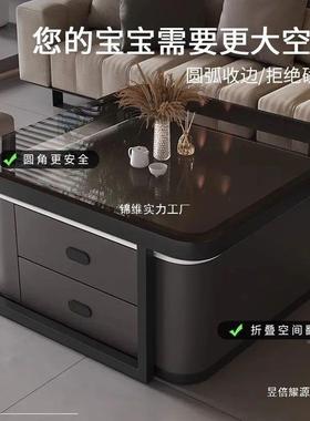 Tal岩板茶几客厅家轻奢新现代桌子小户型出WFD房用方形玻租璃2025