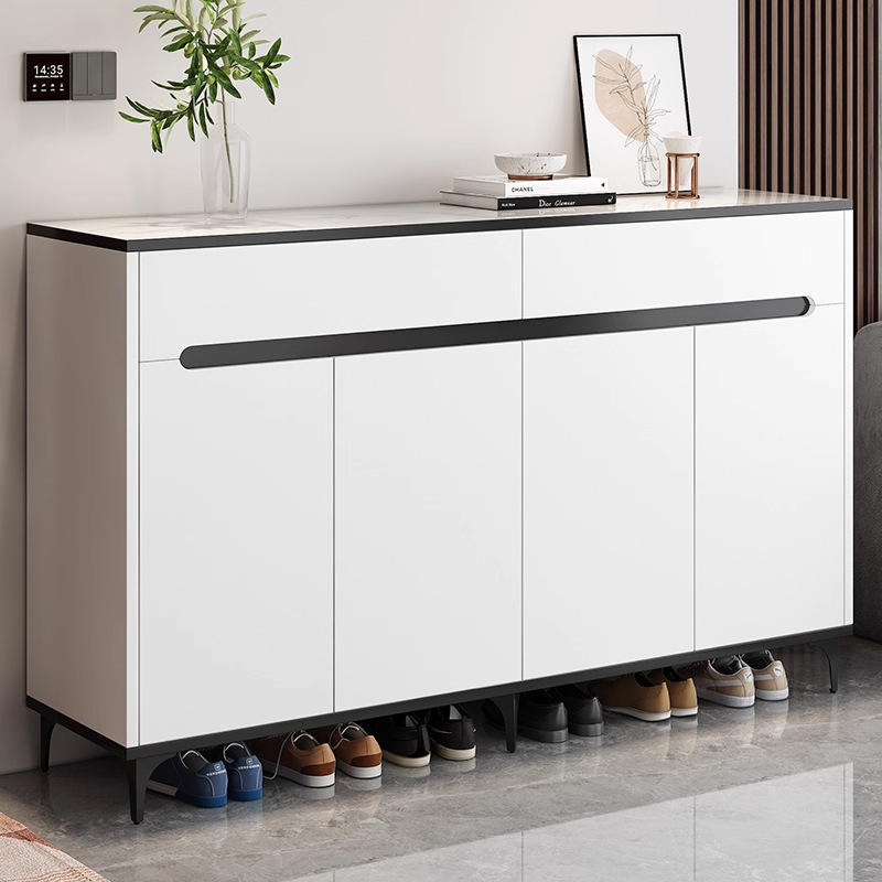 鞋柜楼道家用门口新款2025轻奢入户多层大容量玄关柜靠墙收纳鞋架