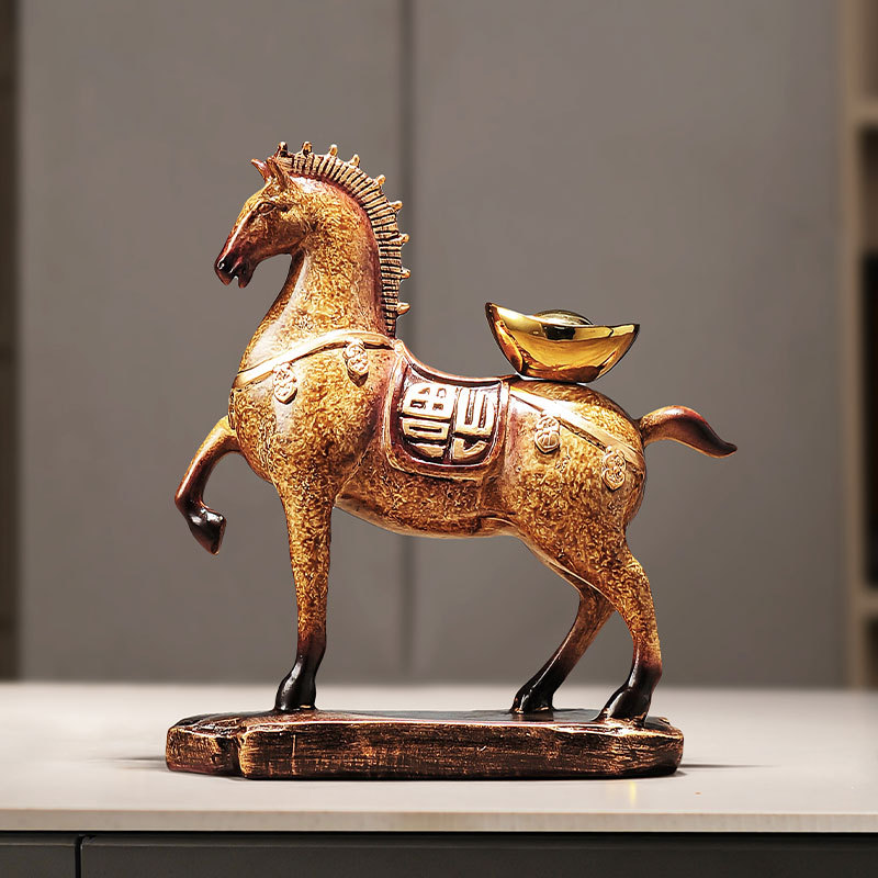 马到成功树脂工艺品摆件家居客厅玄关桌面装饰品公司开业礼品