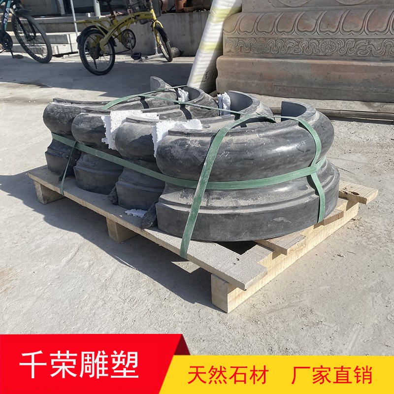 青石柱墩底座石墩子垫基石柱脚石石雕柱皮圆墩空心柱础柱顶石庭院