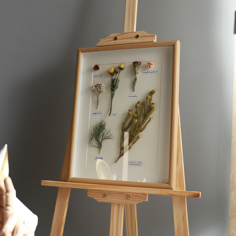 立体相框含玻璃手作干花枯叶植物标本装饰画挂画复古花卉标本画图片