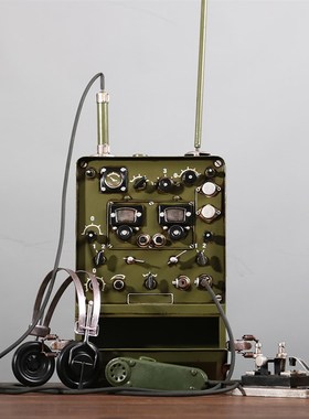 复古仿真电报机模型老式怀旧无线电台发报机打字机道具装饰品