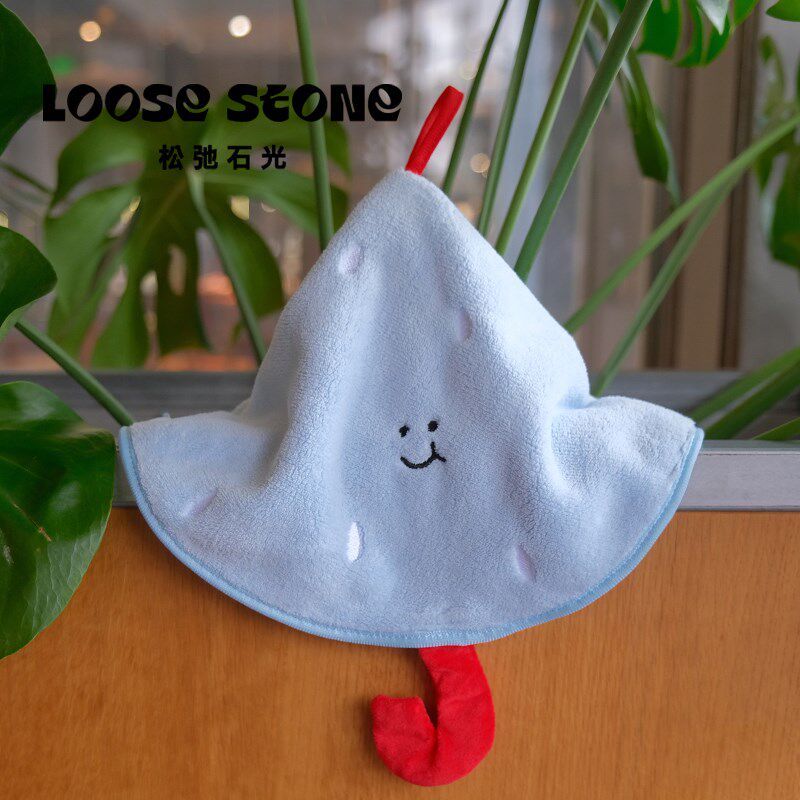 爱卡通儿童擦手巾小雨伞毛巾浴室卫生间抹布挂式防臭手帕