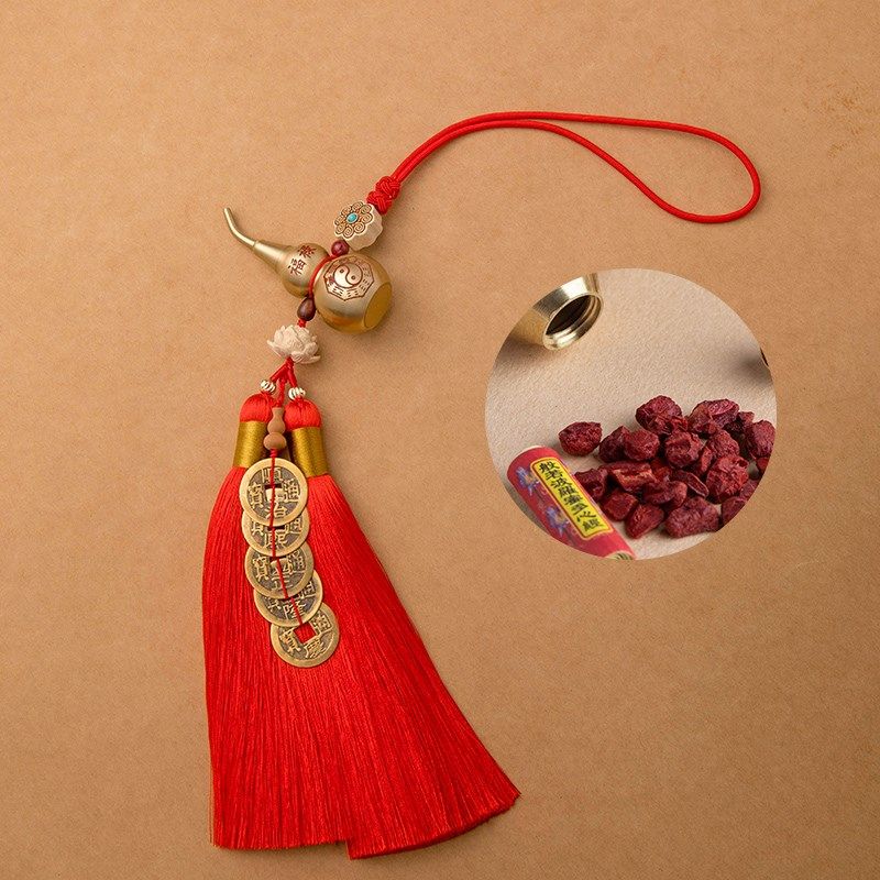 五帝钱铜葫芦挂件门对门卧室玄关口装朱砂压门槛铜钱汽车挂饰品,汽车用品/电子/清洗/改装,车挂,淘宝优惠券,粉丝福利购,淘宝优惠卷