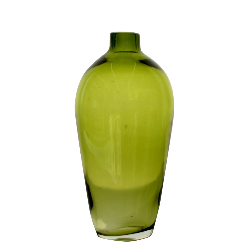 尾货现代绿色通透小玻璃花瓶酒柜客厅餐桌摆件样板间软装饰品