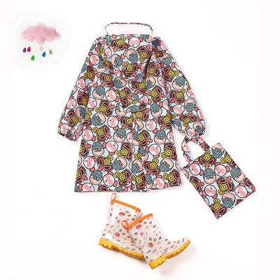 新黑超奶嘴带书包位学生幼儿宝宝男女中小儿童亲子装雨衣雨披