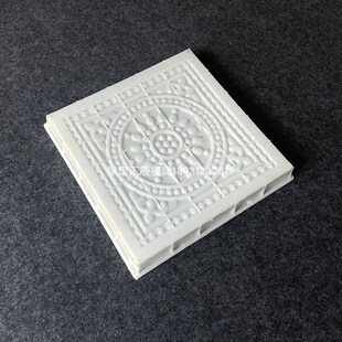 砖雕水泥唐莲地砖模具 仿古建筑庭院影壁浮雕防滑广场砖塑胶