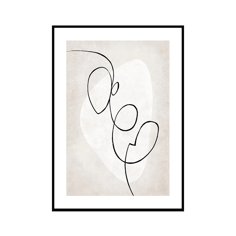 黑白人物摄影装饰画现代抽象线条文字艺术挂画客厅背景画