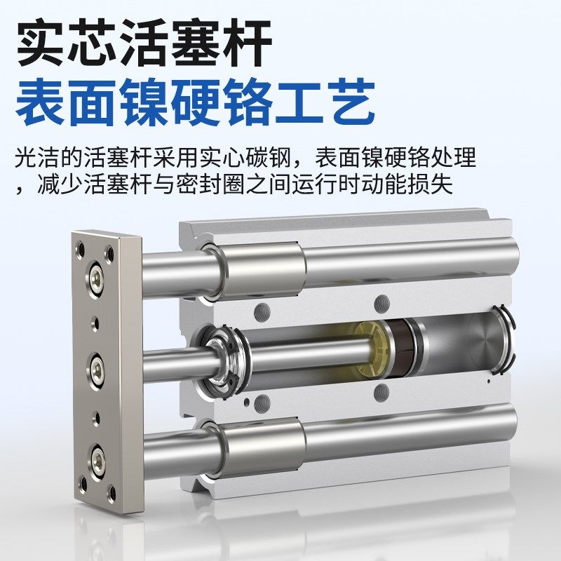 TCM带导杆三轴三杆气缸MGM2xxxx75